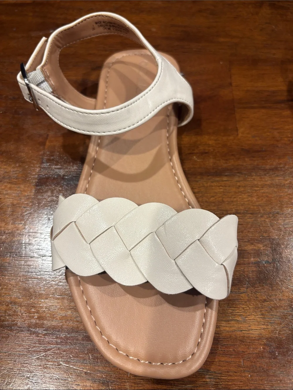 Old Navy Braided Front Ankle-Strap Sandals in Cream Girls size 1